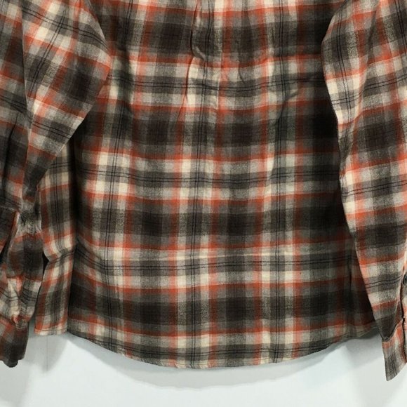 G.H. Bass & Co. Long Sleeve Plaid Button Up Shirt, Men's Size L - Orange/Brown - Picture 8 of 8